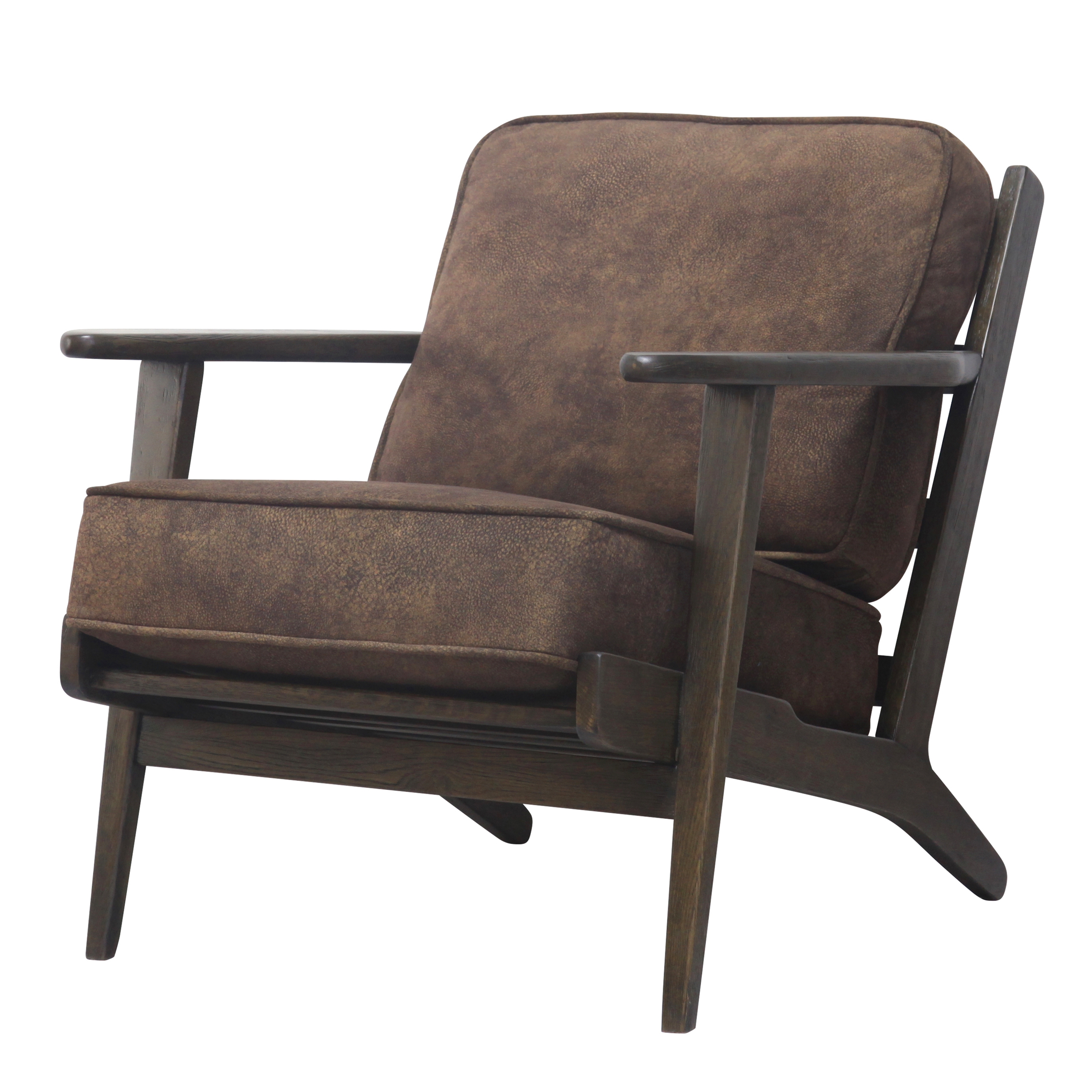 Albert Fabric Accent Chair Dark Brown Frame, Mocha Hide
